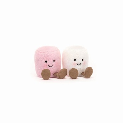 Jellycat Pink and White Marshmallows Australia | 413098DFK